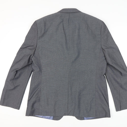 Primark Mens Grey Blazer Jacket Regular Fit Size 44R Smart Formal