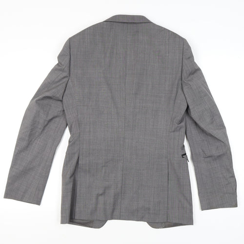 Topman Mens Grey Suit Jacket Blazer 36 Chest Classic Notch Lapel