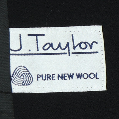 J. Taylor Womens Black Wool Double-Breasted Blazer Size 12