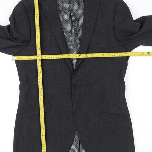Next Men’s Grey Wool Blend Blazer Jacket 40 Long Single Breasted