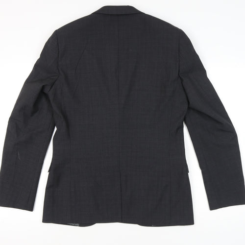 Next Men’s Grey Wool Blend Blazer Jacket 40 Long Single Breasted