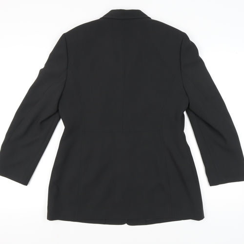 Planet Womens Black Size 12 Regular Fit Three-Button Suit Jacket