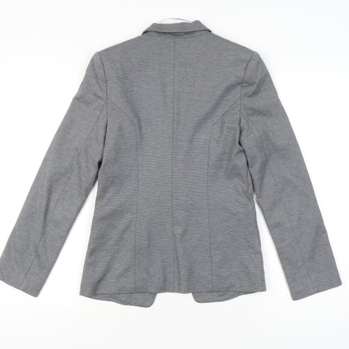 Oasis Women’s Grey Blazer Jacket Size 8 Regular Fit Notch Lapel