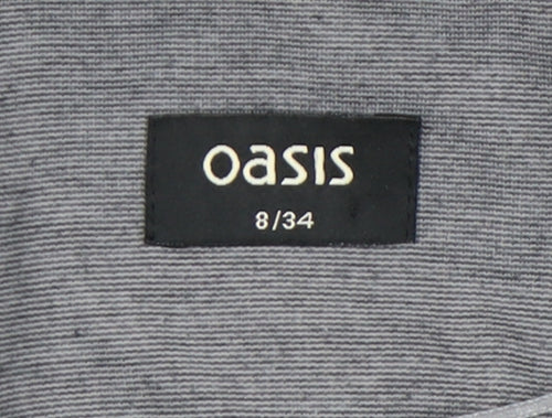 Oasis Women’s Grey Blazer Jacket Size 8 Regular Fit Notch Lapel