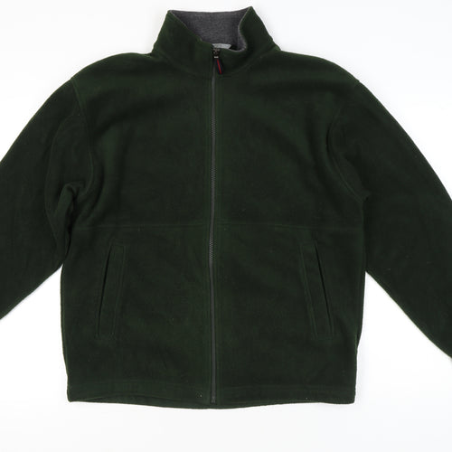 Marks and Spencer Men’s Green Fleece Zip Jacket Medium 38"-40"