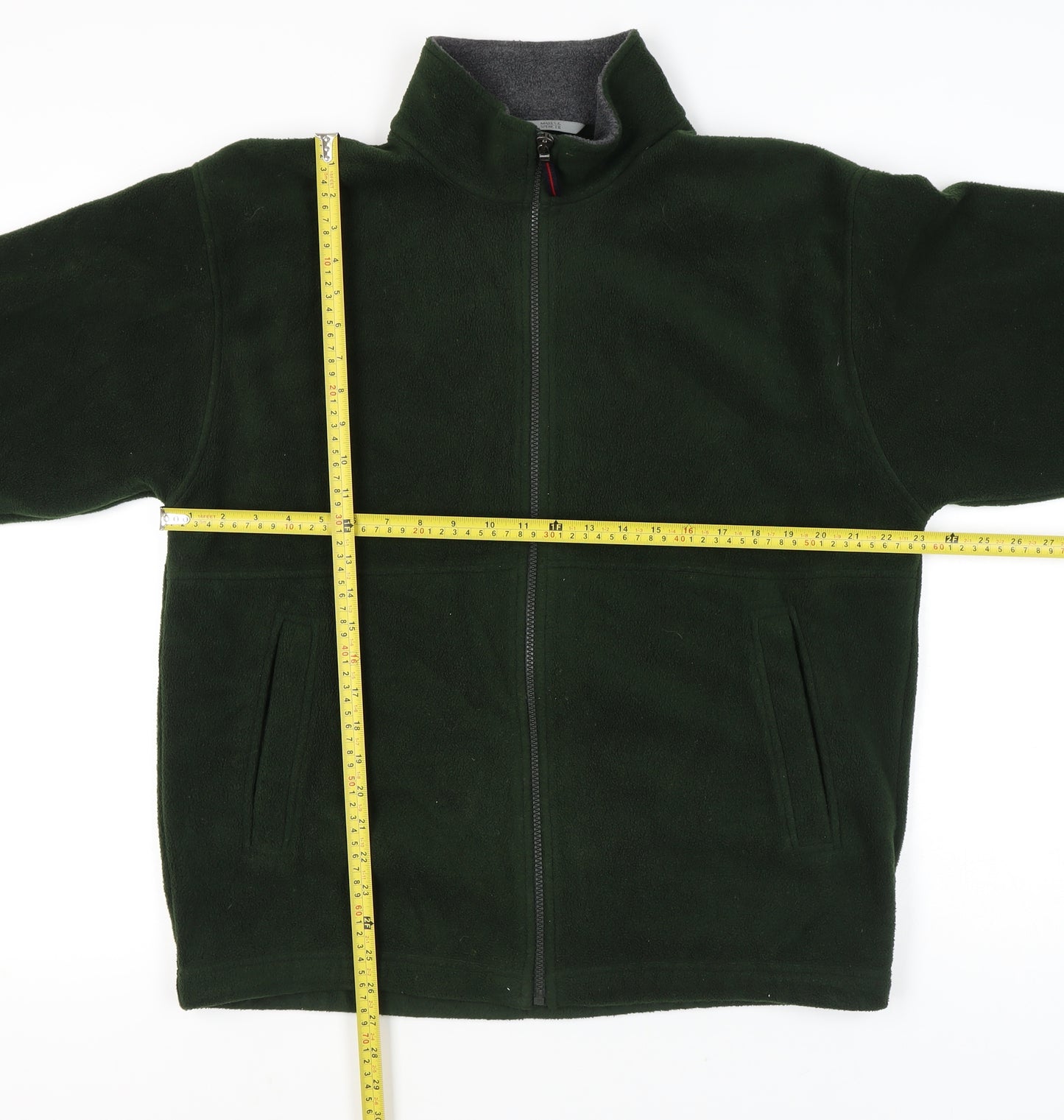 Marks and Spencer Men’s Green Fleece Zip Jacket Medium 38"-40"