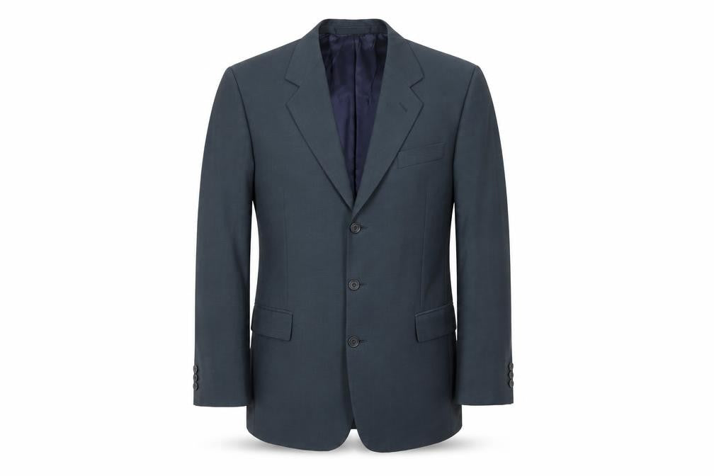 Front view of Next men’s blue wool blend 40r regular fit blazer jacket