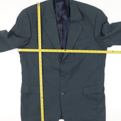Next Mens Blue Wool Blend 40R Regular Fit Blazer Jacket