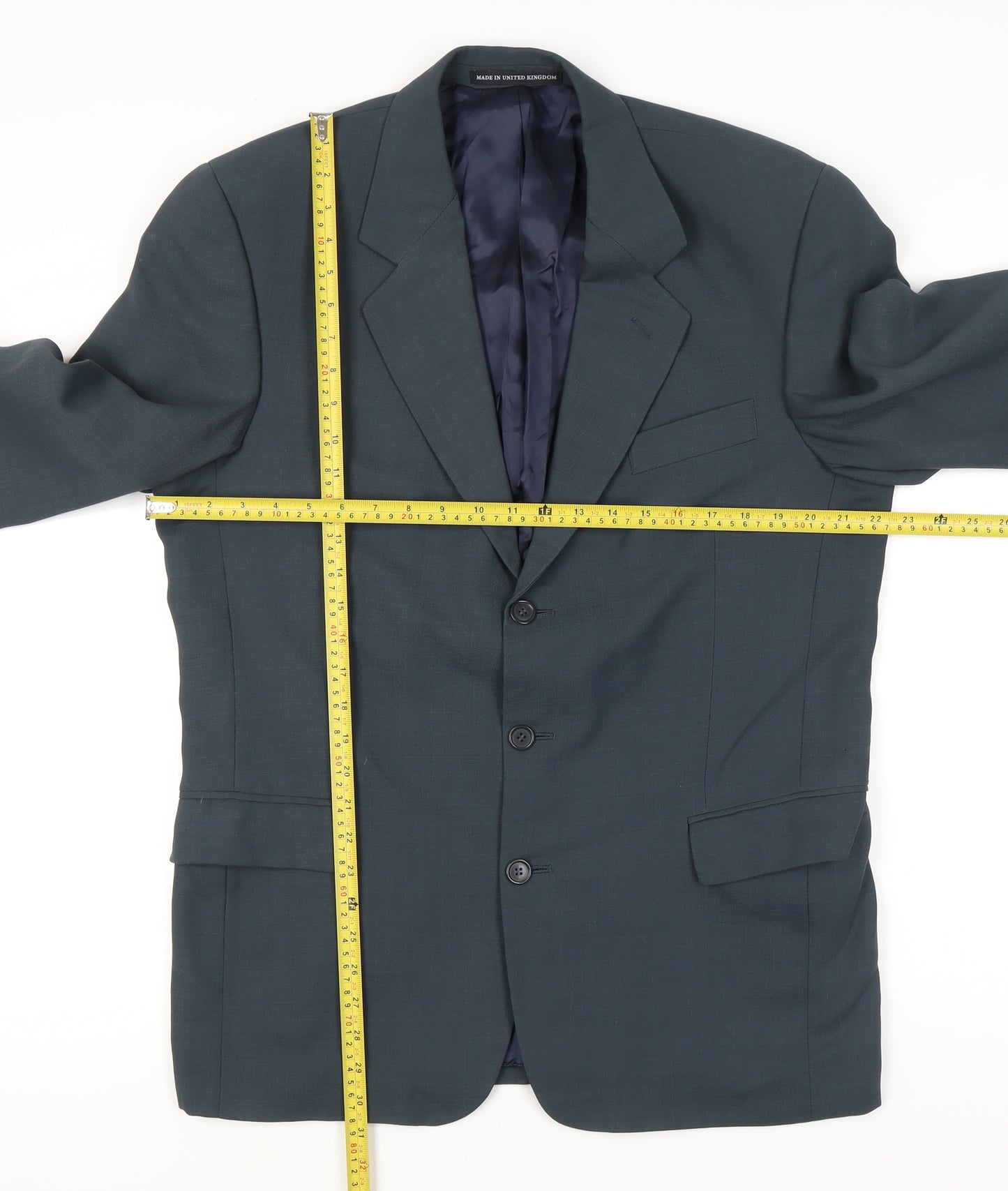 Next Mens Blue Wool Blend 40R Regular Fit Blazer Jacket