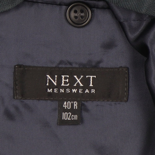 Next Mens Blue Wool Blend 40R Regular Fit Blazer Jacket