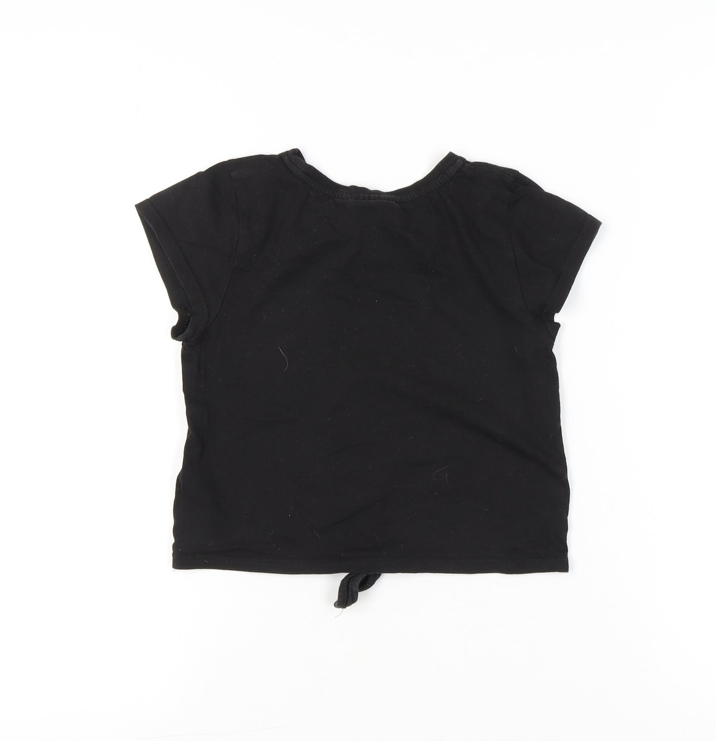 Barbie Girls Black Glitter Logo T-Shirt 9-10 Years Short Sleeve Casual