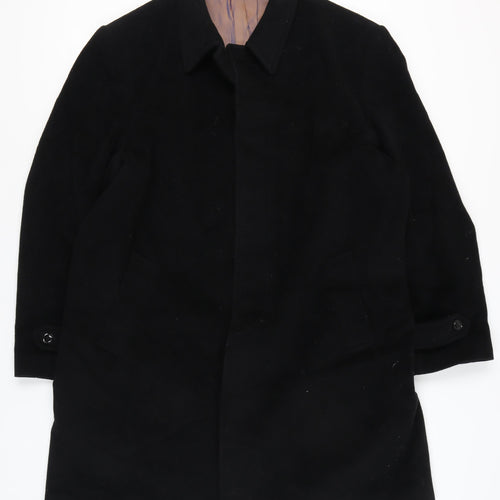 Marks and Spencer Men Black 2XL Wool Cashmere Overcoat