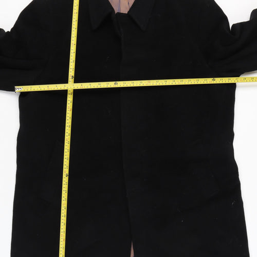 Marks and Spencer Men Black 2XL Wool Cashmere Overcoat