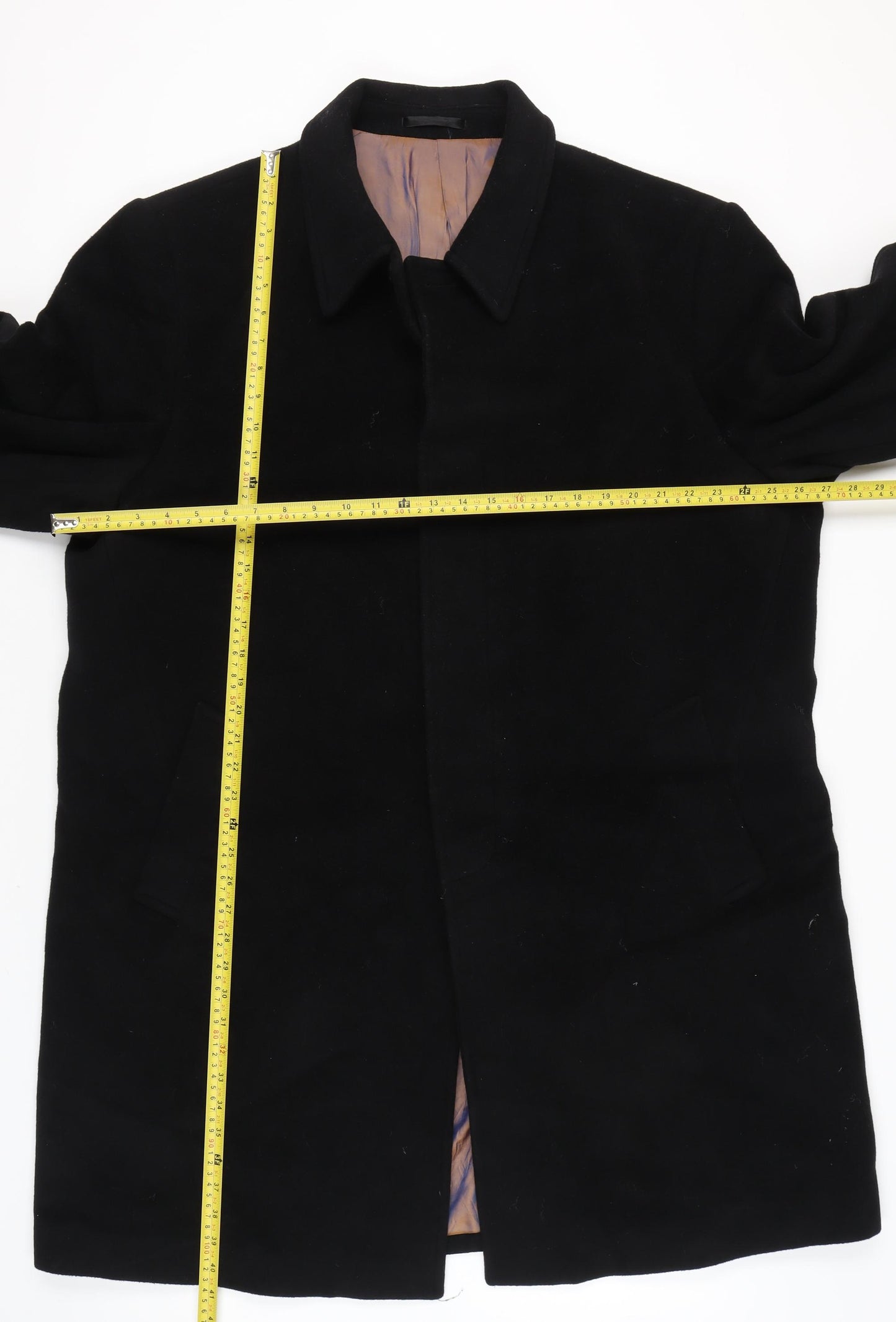 Marks and Spencer Men Black 2XL Wool Cashmere Overcoat