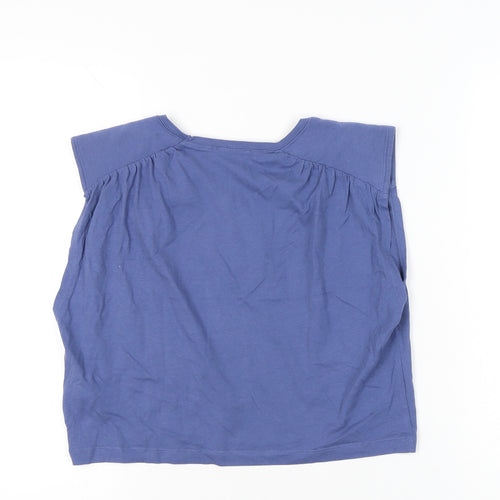 Zara Women Blue Cotton Sleeveless Blouse Size S Casual Summer