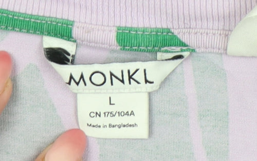 Monki Women’s Green Animal Print Cropped T-Shirt Size L Casual