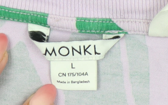 Monki Women’s Green Animal Print Cropped T-Shirt Size L Casual