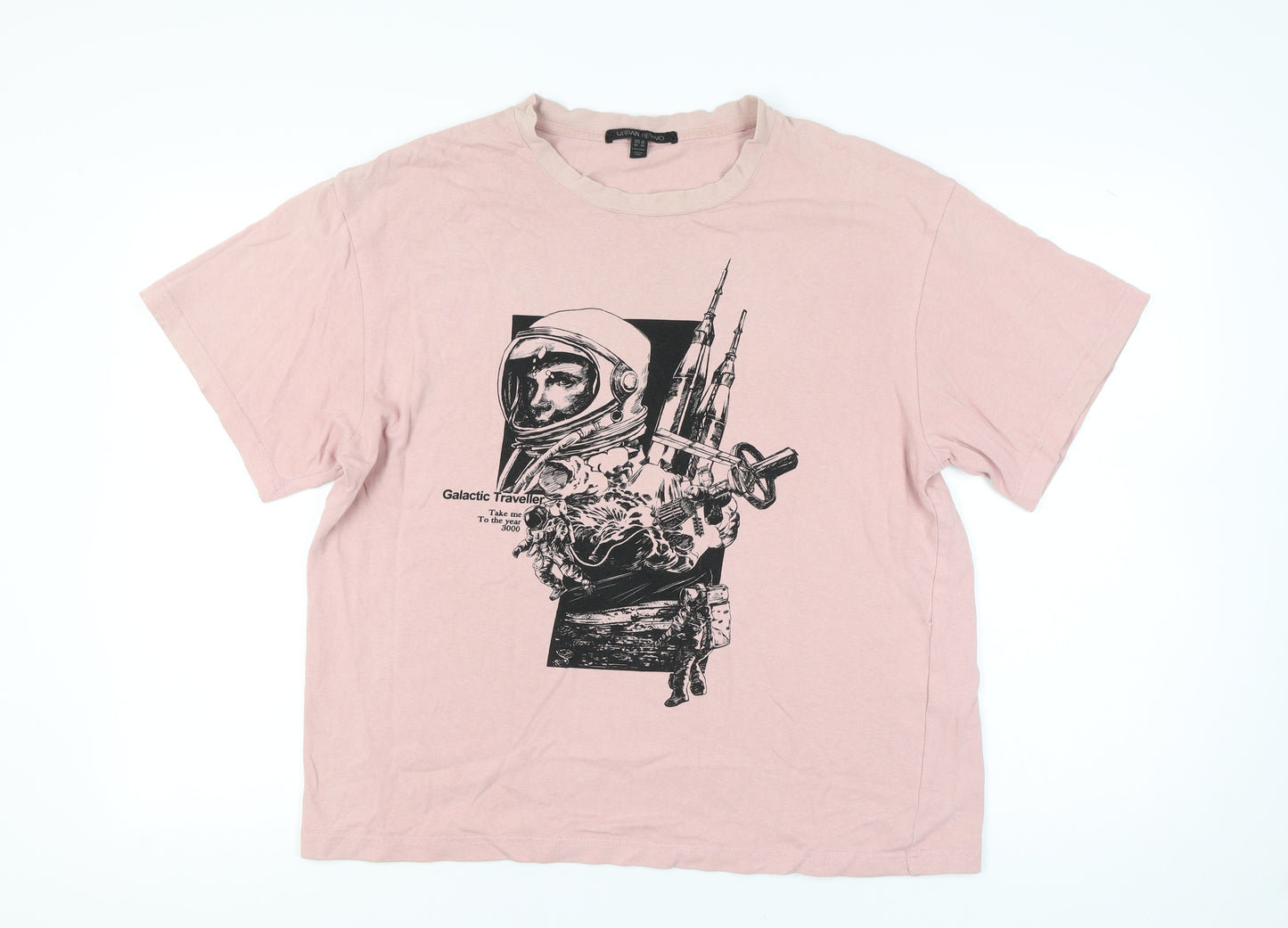 Urban Revivo Women’s Pink Graphic Cotton T-Shirt Size 22