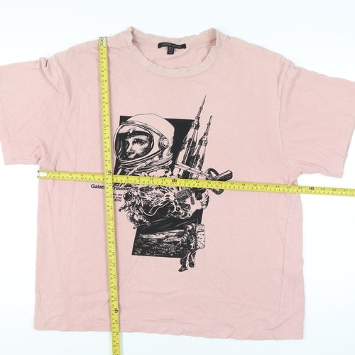 Urban Revivo Women’s Pink Graphic Cotton T-Shirt Size 22