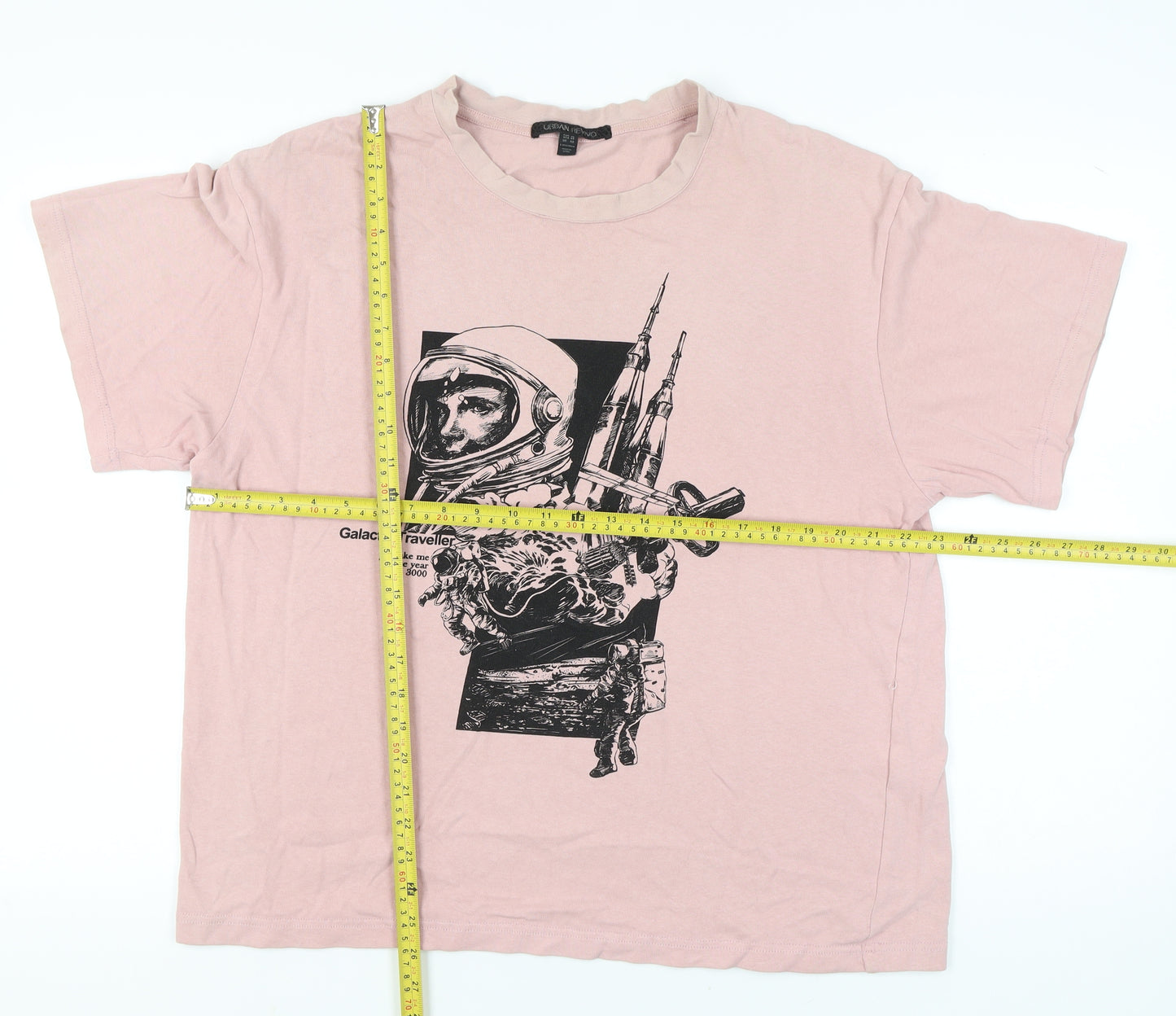 Urban Revivo Women’s Pink Graphic Cotton T-Shirt Size 22