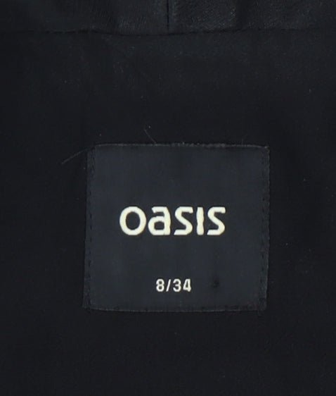 Oasis Women’s Black Blazer Size 8 Shawl Lapel One Button Jacket