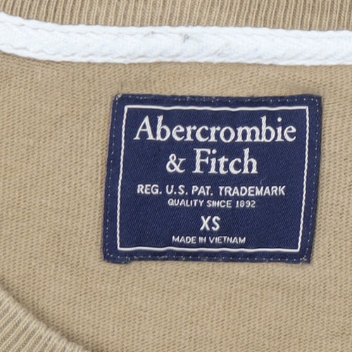 Abercrombie & Fitch Womens Beige XS Short Sleeve Cotton T-Shirt