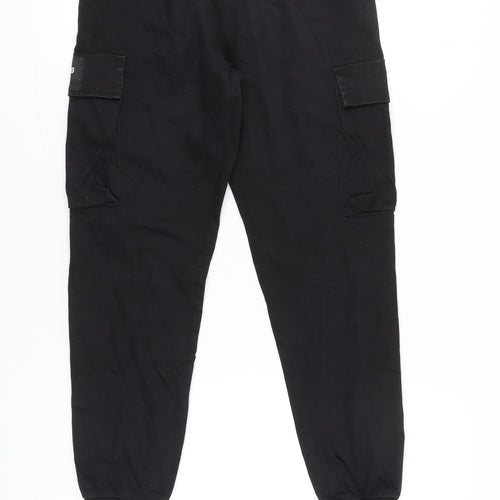 IL Sarto Boys Black Cargo Jogger Trousers 28in Waist Cotton Blend