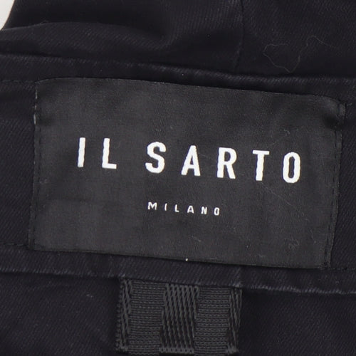 IL Sarto Boys Black Cargo Jogger Trousers 28in Waist Cotton Blend