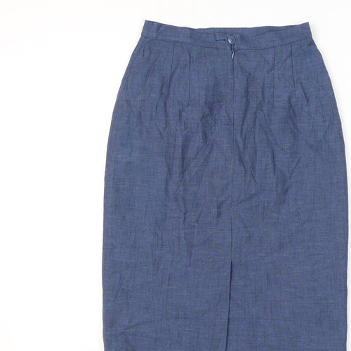 Marks and Spencer Women's Blue Size 10 Pencil Skirt High Waist Lined