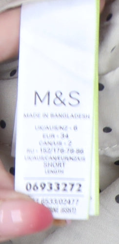 Marks and Spencer Womens Beige Size 6 Chino Trousers Straight Leg