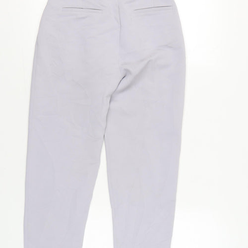 Lost Ink Women’s Grey Size 6 Paperbag Tapered Trousers Belted Workwear