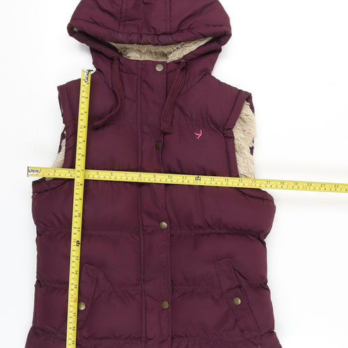 Atmosphere Womens Purple Hooded Puffer Waistcoat Size 10