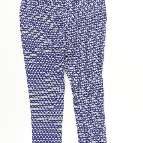 Dorothy Perkins Women’s Blue Geometric Slim Cropped Trousers Size 8