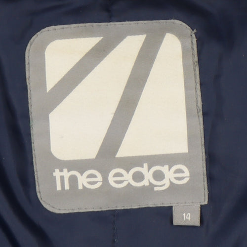 The Edge Womens Blue Size 14 Hooded Insulated Puffer Jacket