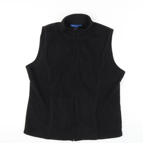 Karen Scott Women’s Black Fleece Waistcoat Bodywarmer Size S
