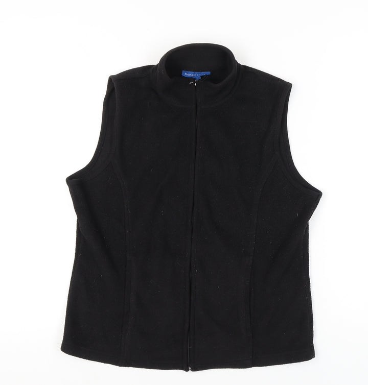 Karen Scott Women’s Black Fleece Waistcoat Bodywarmer Size S