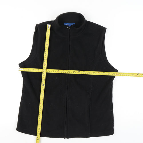 Karen Scott Women’s Black Fleece Waistcoat Bodywarmer Size S
