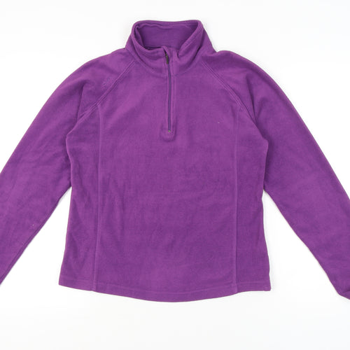 Cup's Womens Purple Fleece Sweatshirt M 1/4 Zip Long Sleeve Polyester