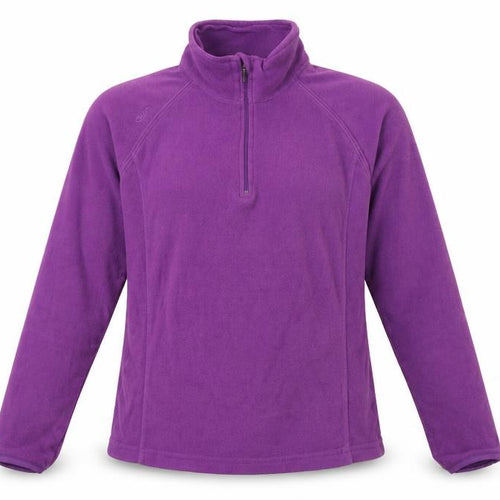 Cup's Womens Purple Fleece Sweatshirt M 1/4 Zip Long Sleeve Polyester