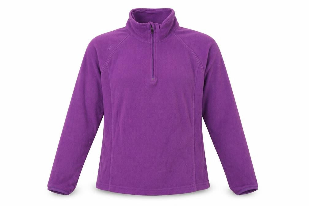 Cup's Womens Purple Fleece Sweatshirt M 1/4 Zip Long Sleeve Polyester