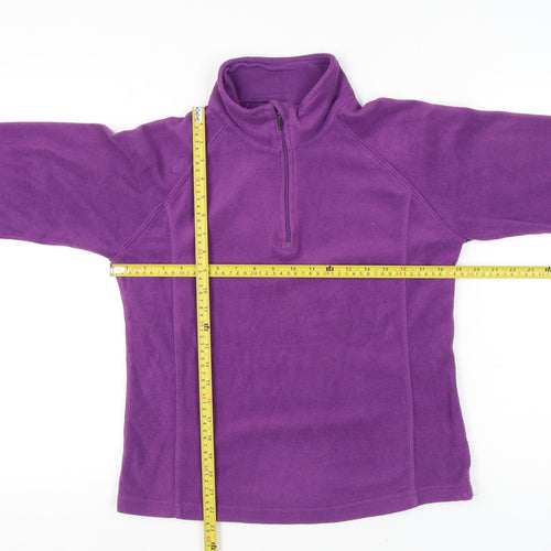 Cup's Womens Purple Fleece Sweatshirt M 1/4 Zip Long Sleeve Polyester