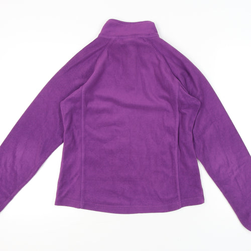 Cup's Womens Purple Fleece Sweatshirt M 1/4 Zip Long Sleeve Polyester