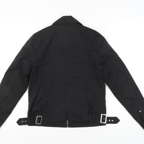 Damo Womens Black Size 10 Biker Jacket Cotton Blend
