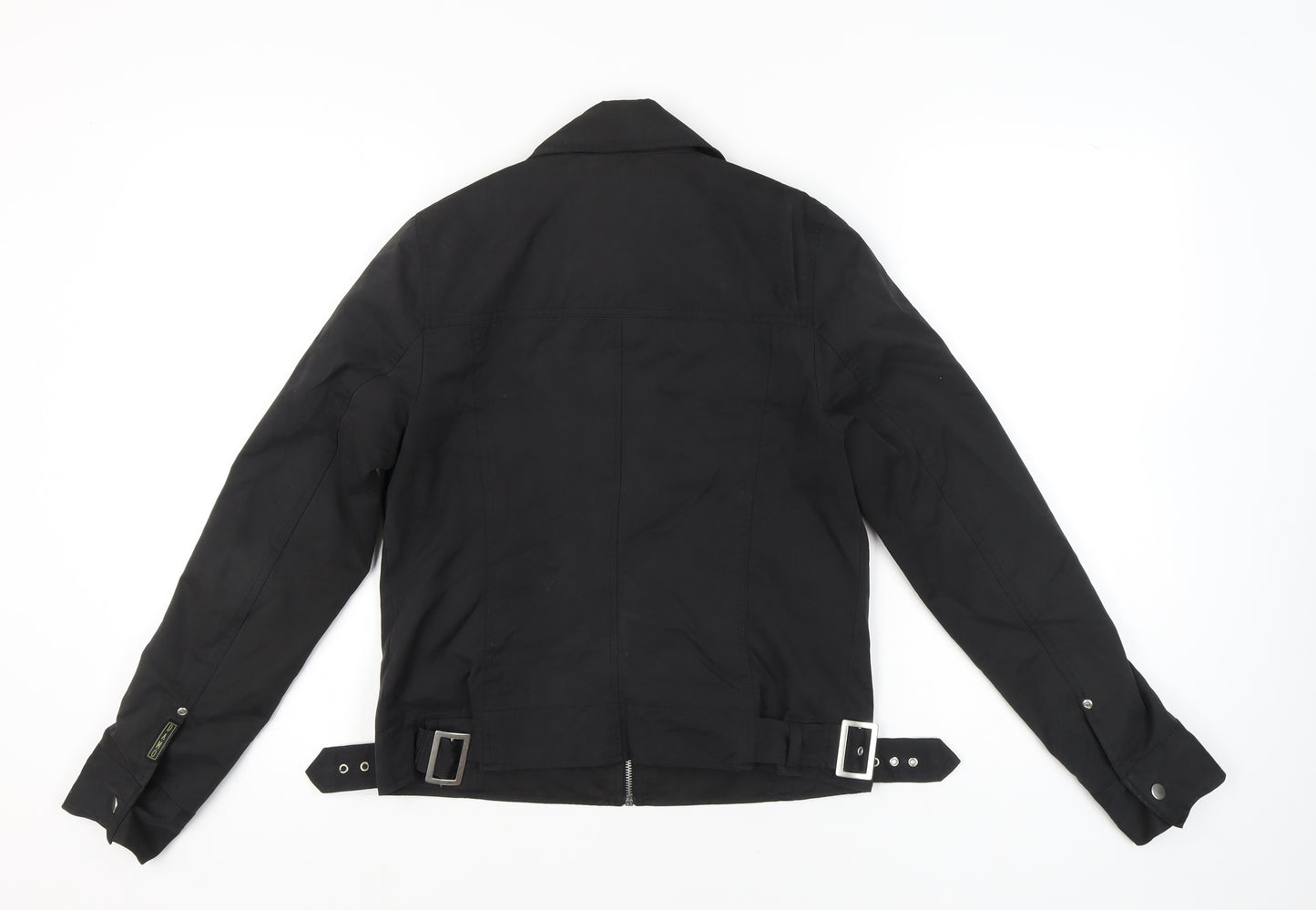 Damo Womens Black Size 10 Biker Jacket Cotton Blend