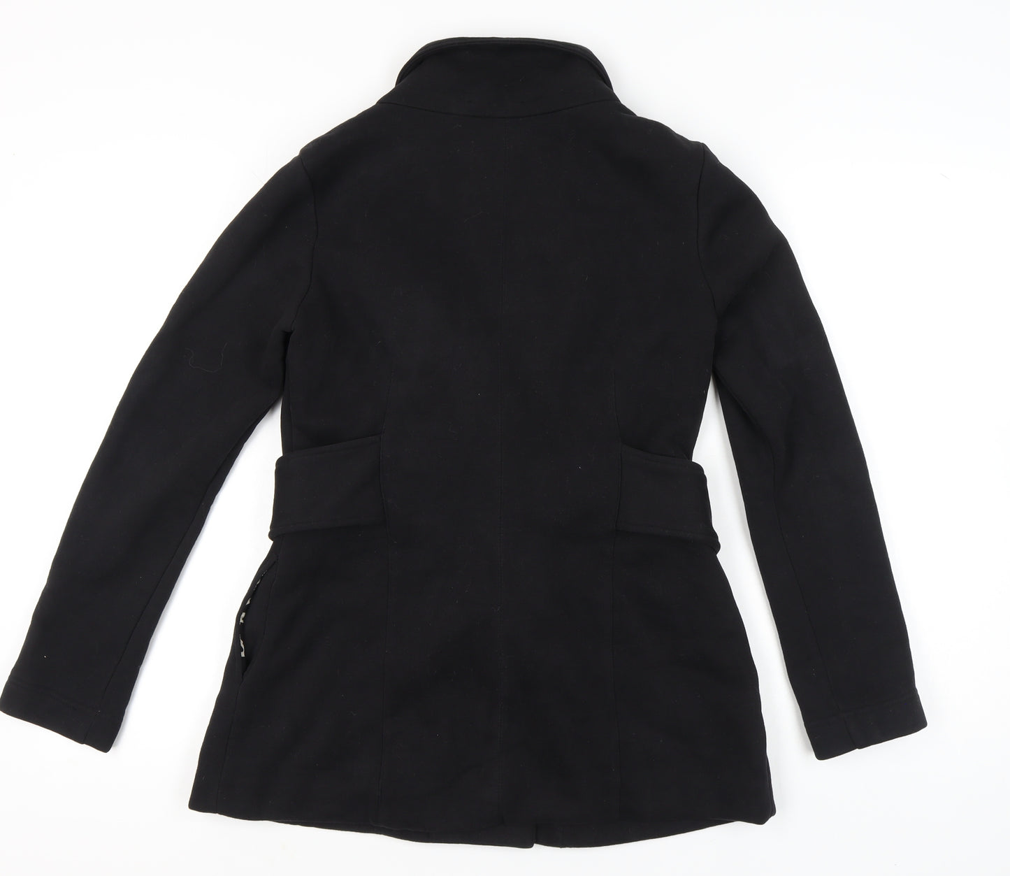 Forever 21 Womens Black Belted Mid-Length Overcoat Size M