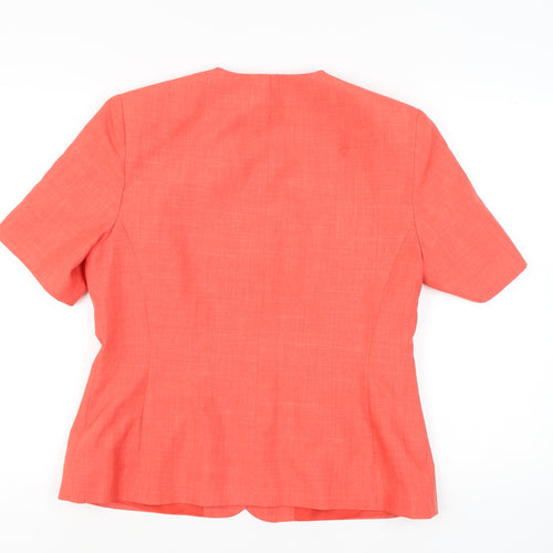 George Women’s Orange Suit Top Size 16 Polyester Short Sleeve Four-Button