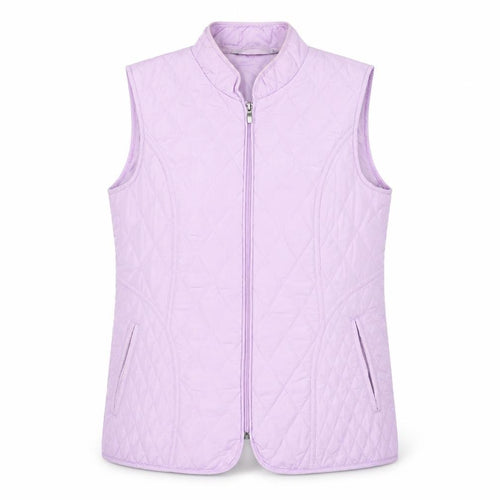 BM Casual Womens Purple Quilted Waistcoat Gilet Size 12 Zip Padded Vest