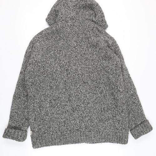 Peacocks Mens Grey Knit Hooded Full Zip Jacket XL