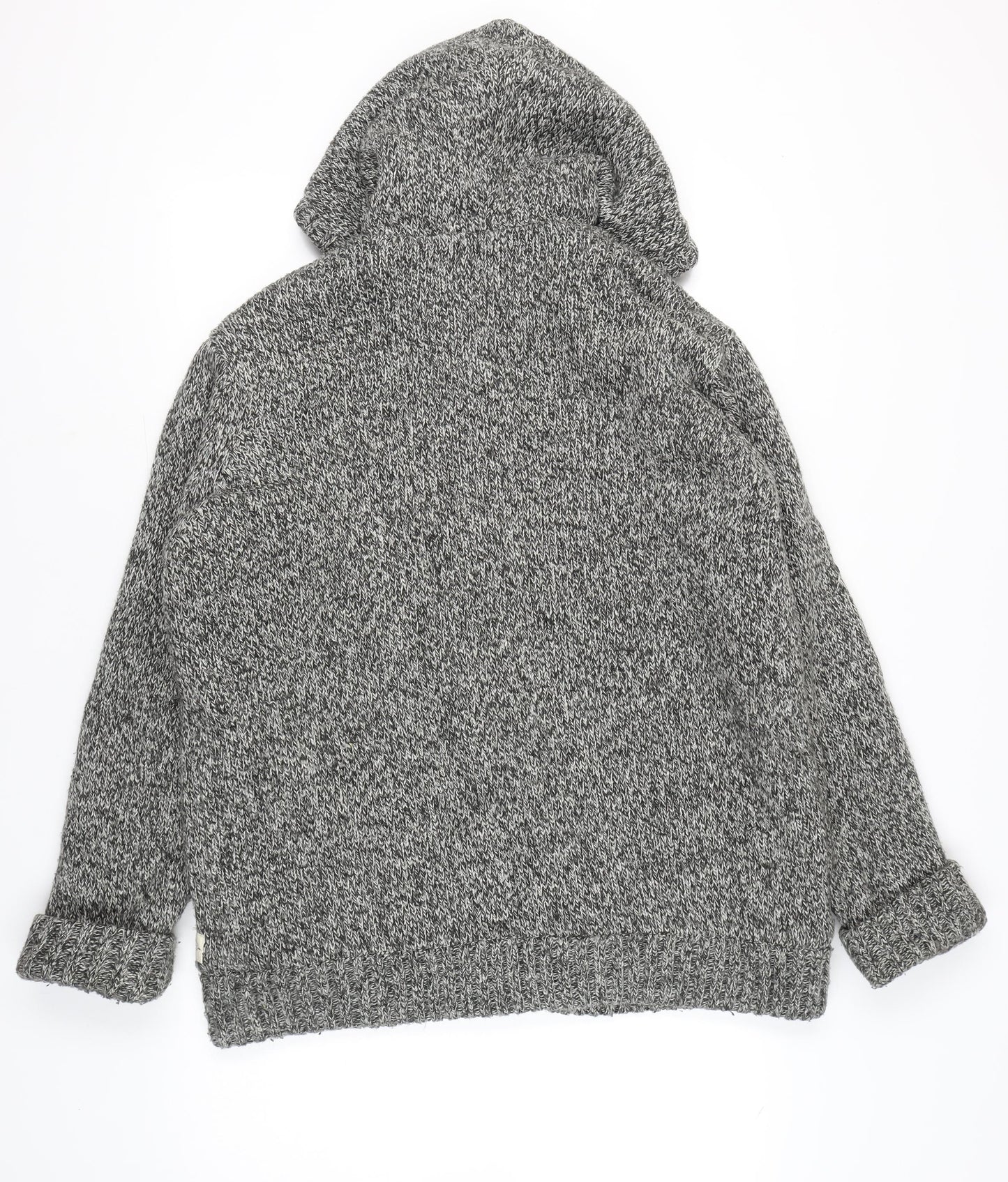 Peacocks Mens Grey Knit Hooded Full Zip Jacket XL