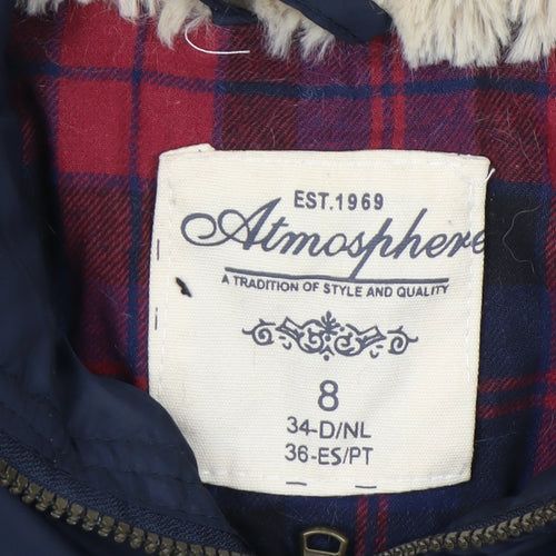 Atmosphere Women’s Blue Size 8 Hooded Puffer Waistcoat